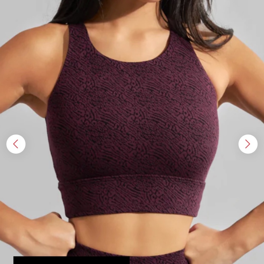 BuffBunny Plum Textured High-Neck Sports Bra